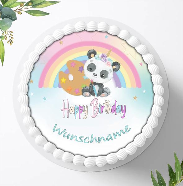 Einhorn Tortenaufleger mit Wunschnamen, Ø 20cm, 0254z